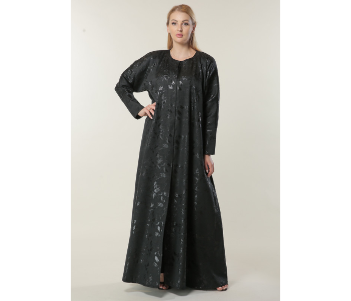 Moistreet Extra Small Black Jaquard Abaya - Zoom Image 1