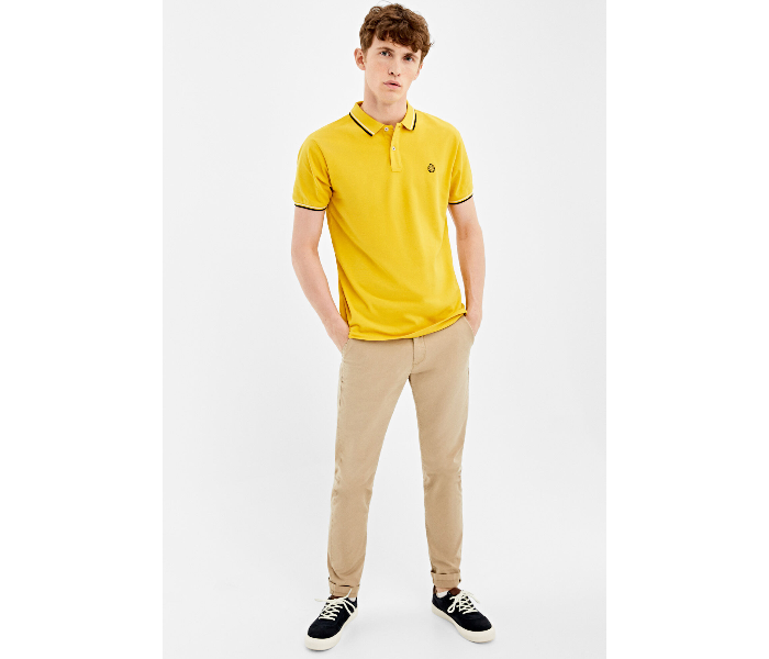 Springfield AW19 Basic Slim Fit Polo T-Shirt X-Large For Men - Yellow - Zoom Image 3