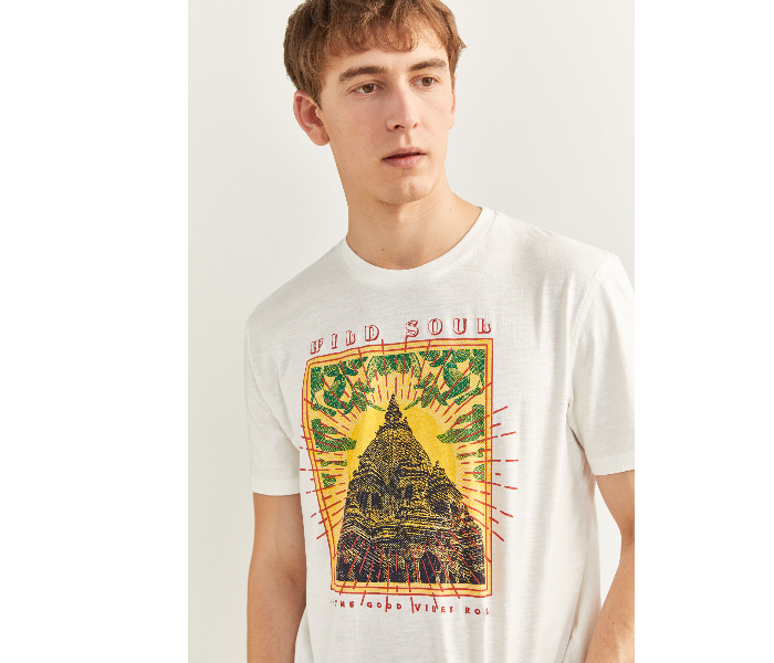 Springfield SS20 SPF Printed Short Sleeve T-shirt Small - Ivory - Zoom Image 2