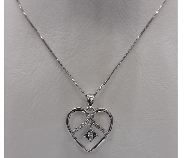 ADC Heart Shape Diamond Pendant with Chain - Zoom Image