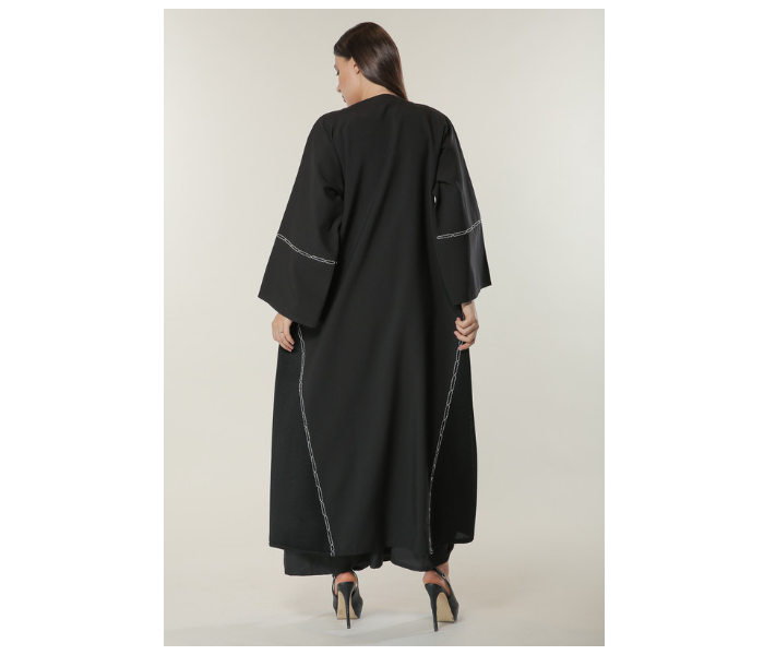 Moistreet Extra Small Black Abaya with Handwork - Zoom Image 3