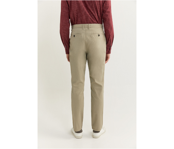 Springfield SS20 Solid Sport Trousers Chinos EU 42 For Men - Light Khaki - Zoom Image 4