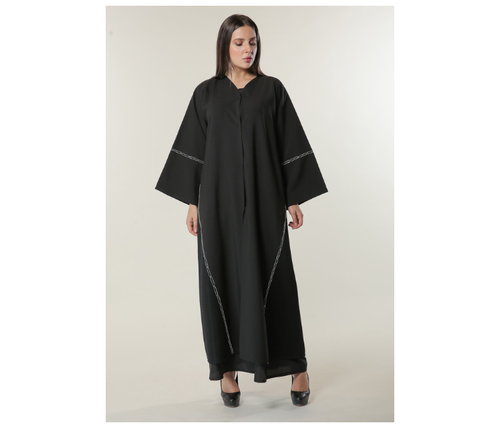 Moistreet Medium Black Abaya with Handwork - Zoom Image 1