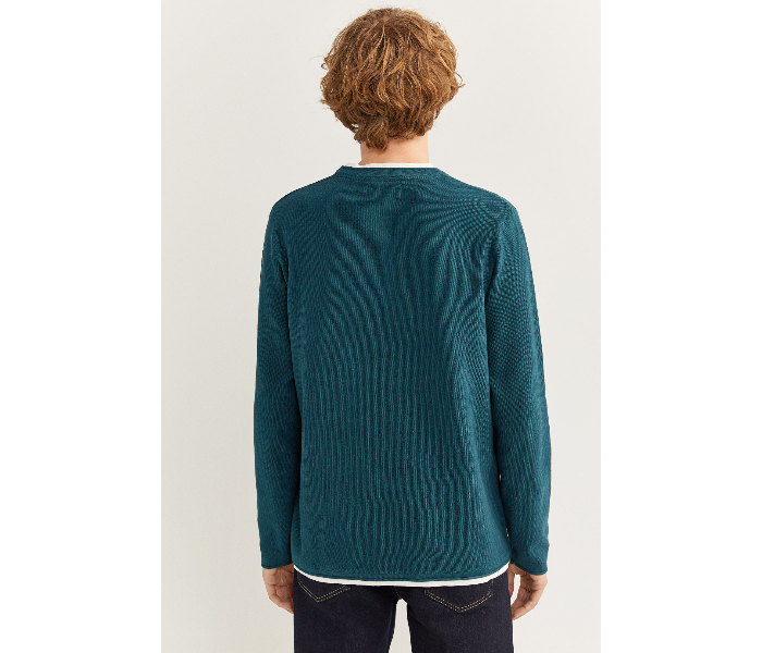 Springfield SS20 Long Sleeve Knitwear Fantasy Cotton Medium For Men - Dark Green - Zoom Image 4