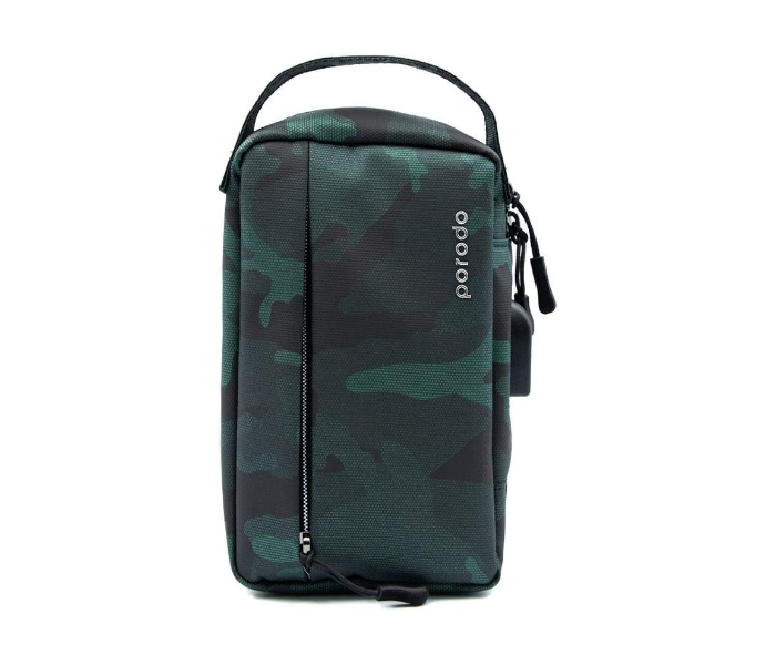 Porodo 8.2 inch IPX3 Water-Resistant Fabric with USB Connector Storage Bag - Dark Green Camo - Zoom Image