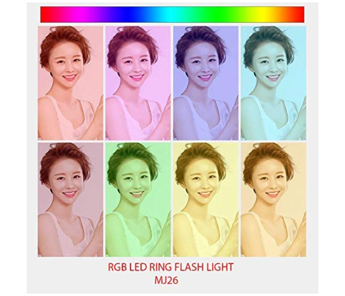 TikTok Mj26 10.2inch Dark Edge RGB Flash Ring Light For Camera Smartphone Youtube Video Shooting - Zoom Image 2