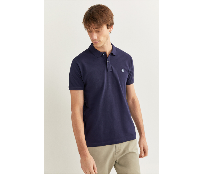 Springfield SS20 Basic Solid Slim Fit Polo T-Shirt Small For Men - Navy Blue - Zoom Image 2