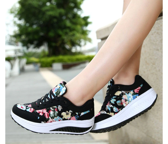 New Women Fashion Sneakers Femme Comfortable Shoes EU-39 -Black - Zoom Image 4