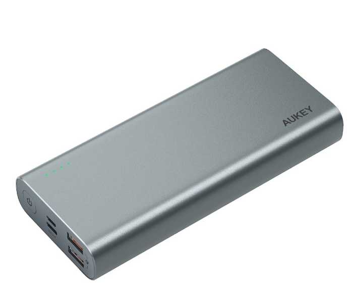 Aukey XD13G 20000mAh Aluminium USB-C Power Bank with Quick Charge 3.0 1 x USB-A to USB-C Cable - Grey - Zoom Image 1