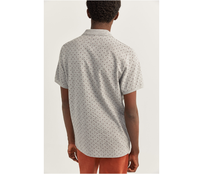 Springfield SS20 Basic Dotted Slim Fit Polo T-Shirt Large For Men - Grey - Zoom Image 4