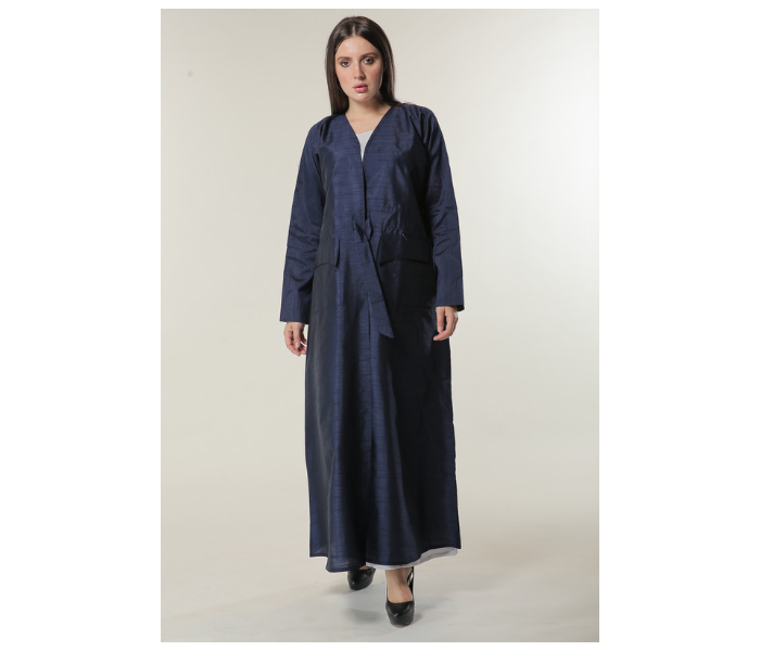 Moistreet Double XL Navy Abaya Set with White Under Abaya - Zoom Image 2