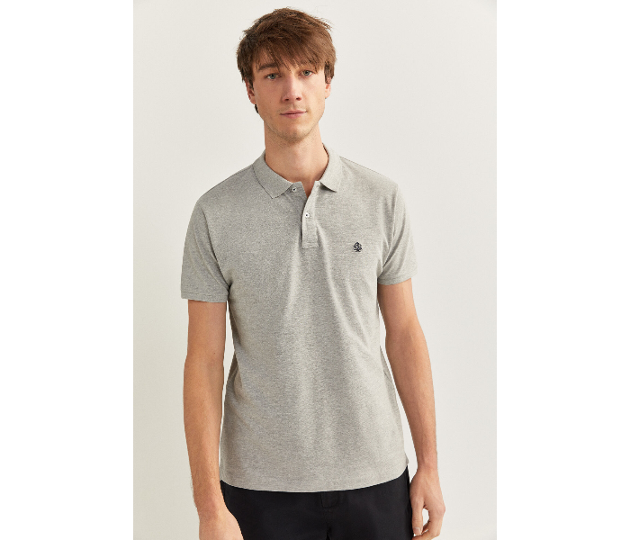 Springfield SS20 Basic Solid Slim Fit Polo T-Shirt X-Large For Men – Light Grey - Zoom Image 2