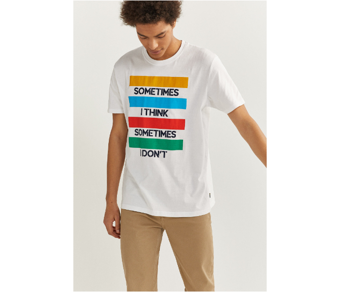 Springfield SS20 SPF Printed Quote Short Sleeve T-shirt Small - White - Zoom Image 1