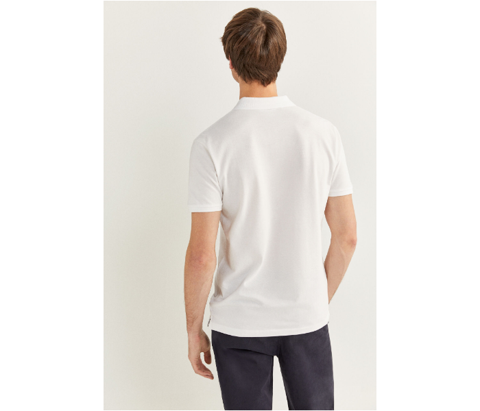 Springfield SS20 Basic Solid Slim Fit Polo T-Shirt Small For Men - White - Zoom Image 4