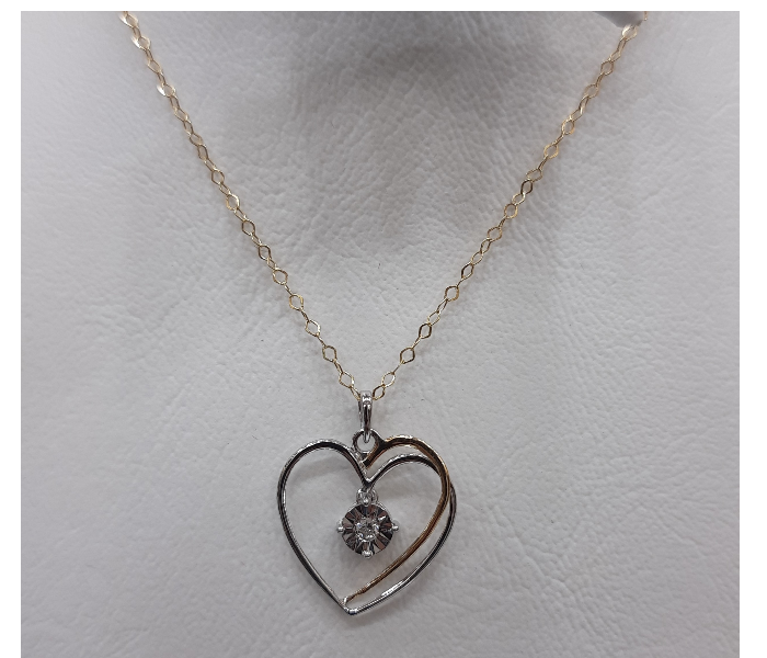 ADC Heart Dengling Diamond Pendant with Chain  - Zoom Image