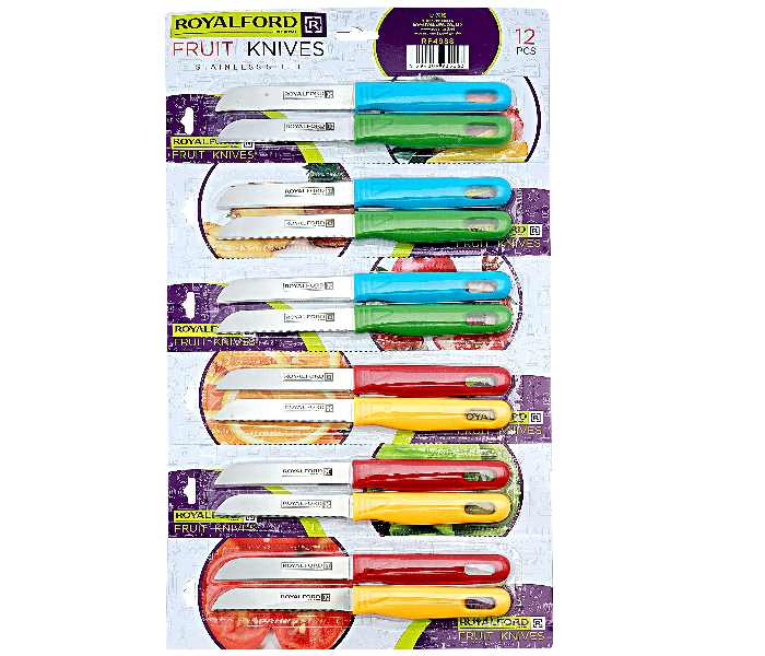 Royalford RF4988 12 Pieces Fruit Knives - Multicolor - Zoom Image 1