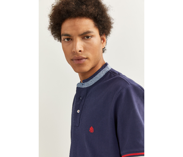 Springfield SS20 Basic Solid Slim Fit Polo T-Shirt Small For Men - Navy - Zoom Image 2