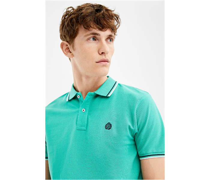 Springfield AW19 Basic Solid Slim Fit Polo T-Shirt XX-Large For Men - Light Green - Zoom Image 4