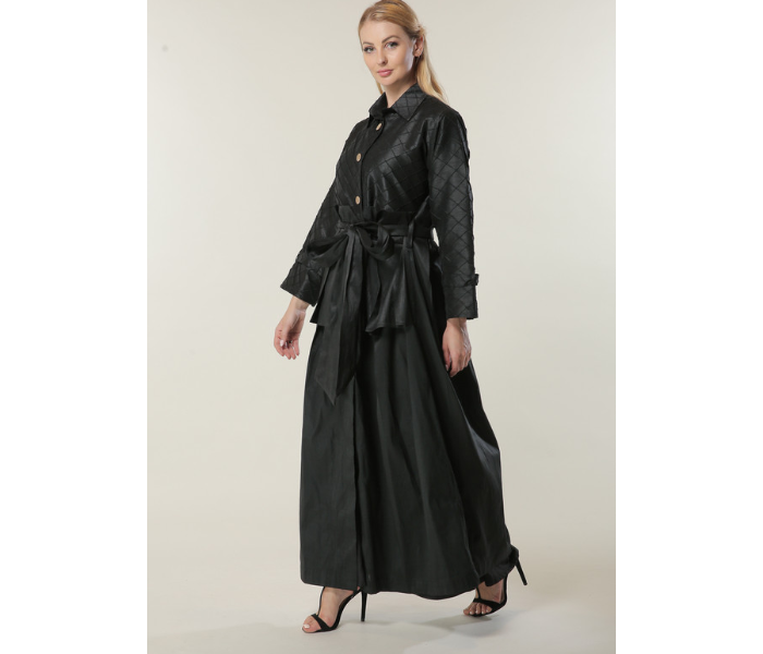 Moistreet Medium Uniquely Styled Abaya -Black - Zoom Image 2