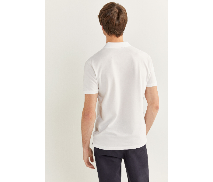 Springfield SS20 Basic Solid Slim Fit Polo T-Shirt Medium For Men - White - Zoom Image 4