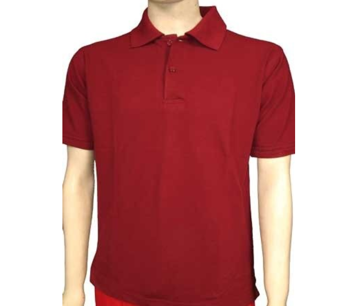 Premium Honey Comb Polo T-Shirt for XL Men - Maroon - Zoom Image