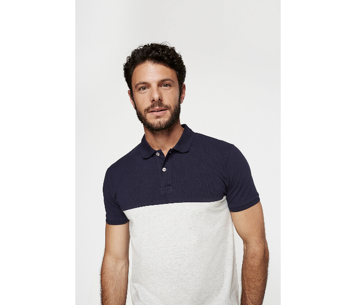 Springfield AW18 Polo Fancy T-Shirt Medium For Men - White And Blue - Zoom Image 3