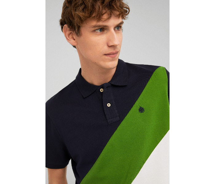 Springfield SS19 Basic Slim Fit Polo T-Shirt Medium For Men - Black and Green - Zoom Image 4