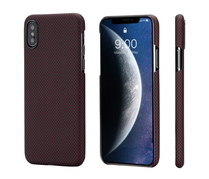 Pitaka 6.5 inch MagEz Case for iPhone XS Max - Black and Red Plain - Zoom Image 1