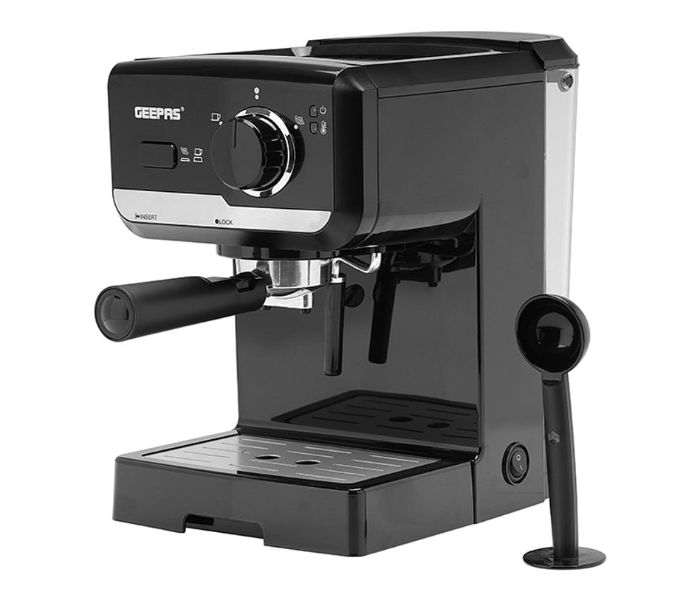 Geepas GCM41507 1.25L Cappuccino Maker Glass Pot - Black - Zoom Image 1