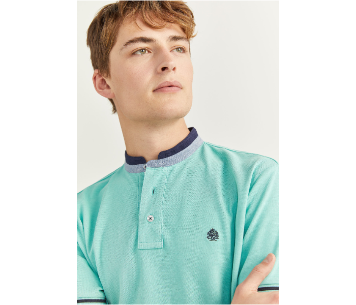 Springfield SS20 Basic Solid Slim Fit Polo T-Shirt X-Large For Men – Light Cyan - Zoom Image 2