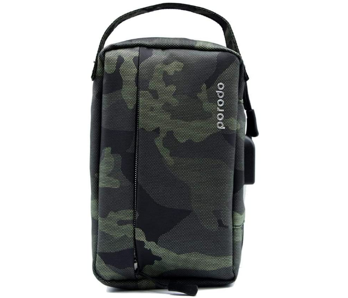 Porodo 8.2 inch IPX3 Water-Resistant Fabric with USB Connector Storage Bag - Light Green Camo - Zoom Image