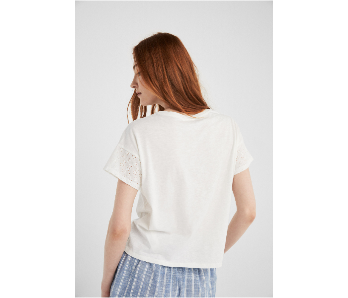 Springfield SS19 Short Sleeve Fancy T-Shirt Medium For Womens - Off White - Zoom Image 2