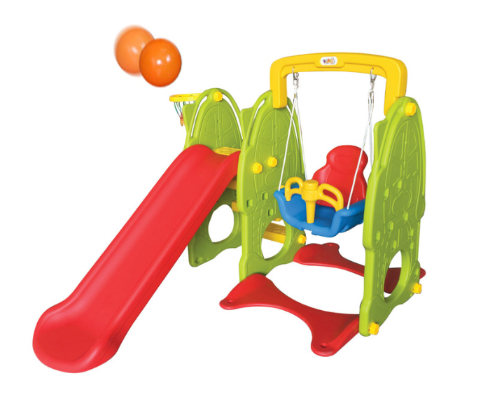 Babylove 28-015-2ZK Baby Love Bear Slide With Swing - Green - Zoom Image 1