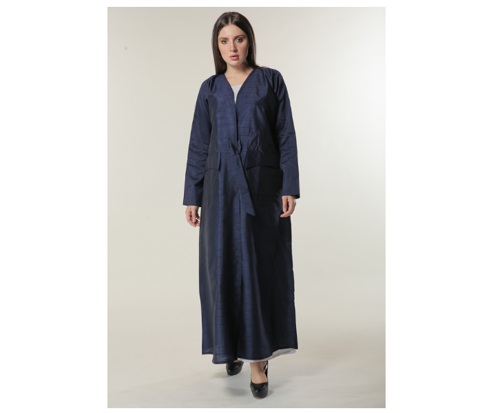 Moistreet Medium Navy Abaya Set with White Under Abaya - Zoom Image 2