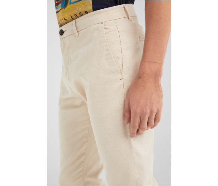 Springfield SS19 Solid Sport Trouser Chinos EU 48 For Men - Cream - Zoom Image 3