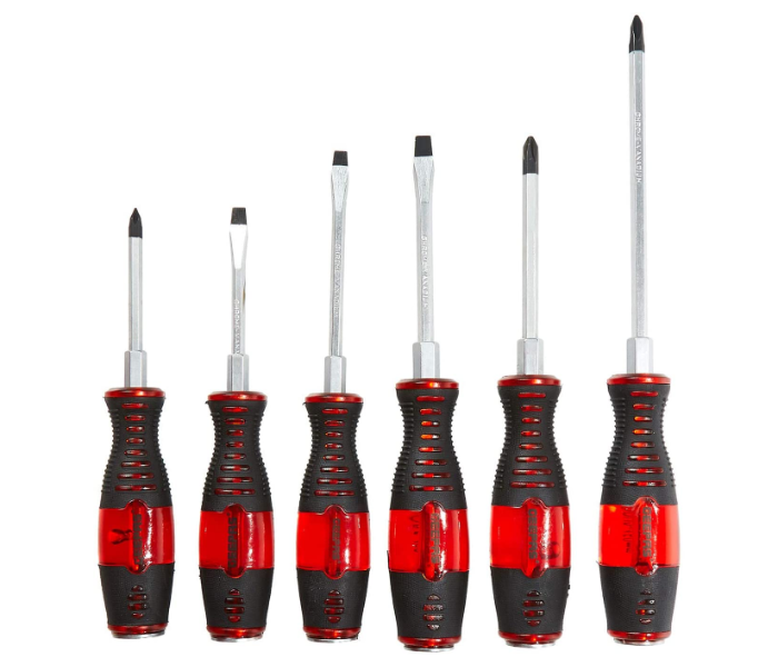 Geepas GT7631 6 Pcs Screwdriver Set Black and Red - Zoom Image 1