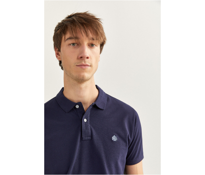 Springfield SS20 Basic Solid Slim Fit Polo T-Shirt XXX-Large For Men - Navy Blue - Zoom Image 1