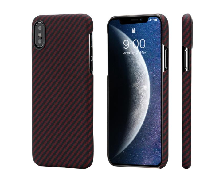 Pitaka 6.5 inch MagEz Case for iPhone XS Max - Black and Red Twill - Zoom Image 1