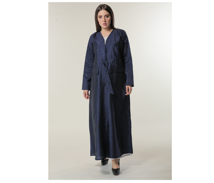 Moistreet Small Navy Abaya Set with White Under Abaya - Zoom Image 2