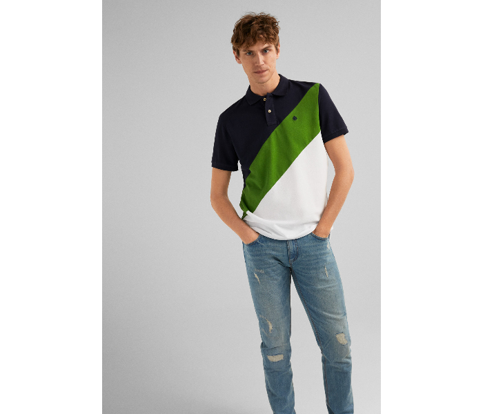 Springfield SS19 Basic Slim Fit Polo T-Shirt Medium For Men - Black and Green - Zoom Image 2