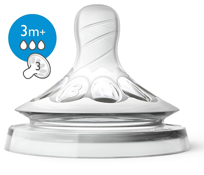 Philips Avent SCF653/43 3 months Plus Medium Flow  Natural Baby Bottle Nipple – Transparent  - Zoom Image 2