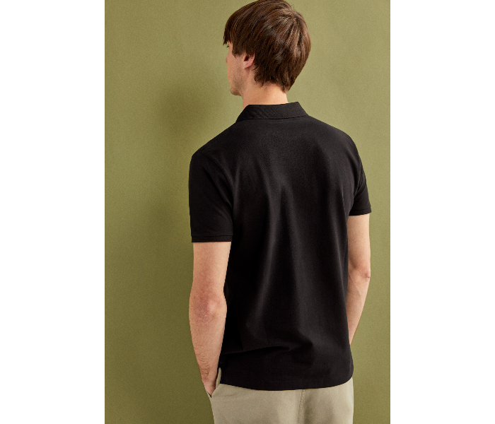 Springfield SS20 Basic Solid Slim Fit Polo T-Shirt Small For Men - Black - Zoom Image 3