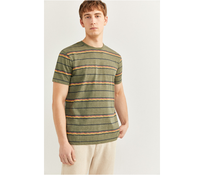 Springfield SS20 Short Sleeve Knitted T-shirt Small For Men - Green and Yellow - Zoom Image 1