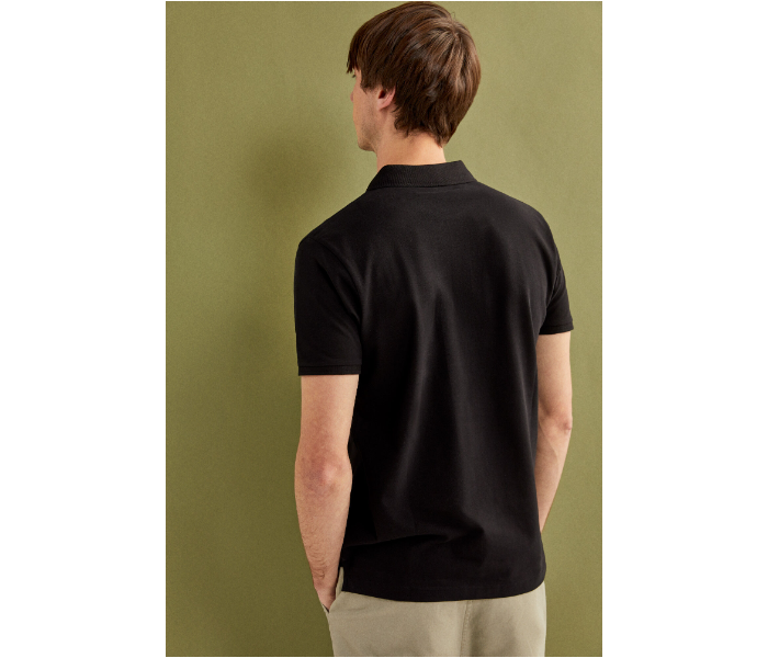 Springfield SS20 Basic Solid Slim Fit Polo T-Shirt Large For Men - Black - Zoom Image 3