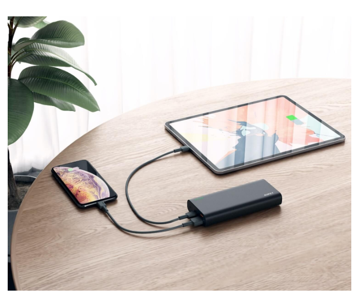 Aukey XD13B 20000mAh Aluminium USB-C Power Bank with Quick Charge 3.0 1 x USB-A to USB-C Cable - Black - Zoom Image 2