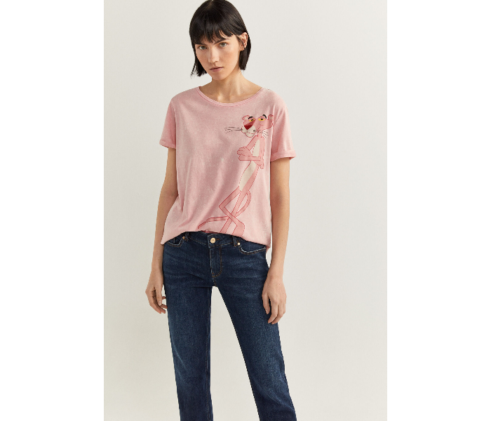 Springfield SS20 Short Sleeve Pink Panther Printed T-Shirt Medium For Women - Pink - Zoom Image 1