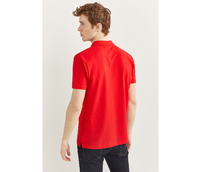 Springfield SS20 Basic Solid Slim Fit Polo T-Shirt XX-Large For Men - Red - Zoom Image 3