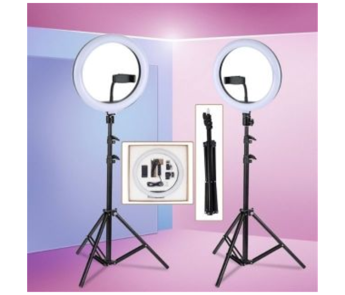 TikTok 12.9 MJ-33 Inch Selangor Seller Selfie Led Ring Light With Tripod Extend 250cm Long Stand For Photoshoot - Zoom Image 2