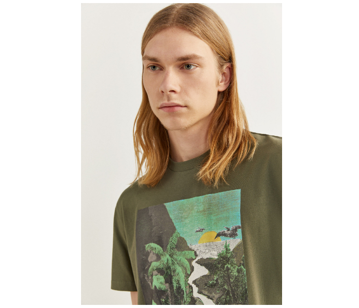 Springfield SS18 SPF Printed Short Sleeve T-shirt Large - Green - Zoom Image 3