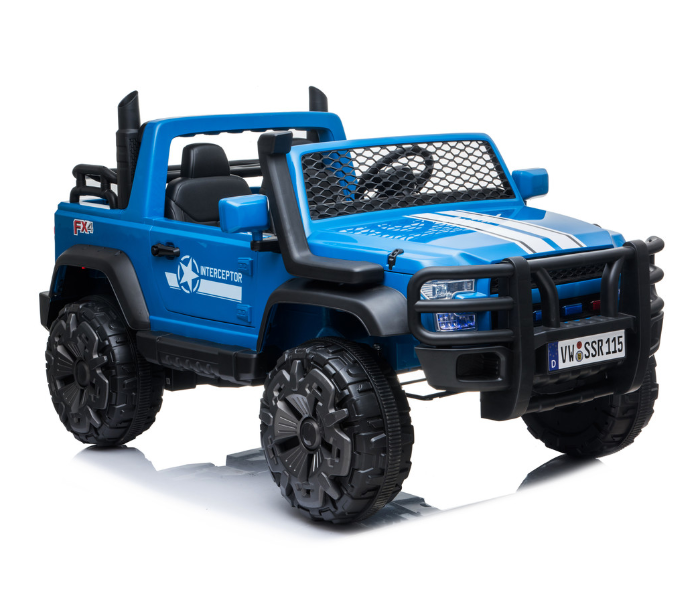 Babylove 29-026A Fc-Jeep Wrangler Rechargable Car With Remote And 2motor Music And Light - Blue - Zoom Image 1